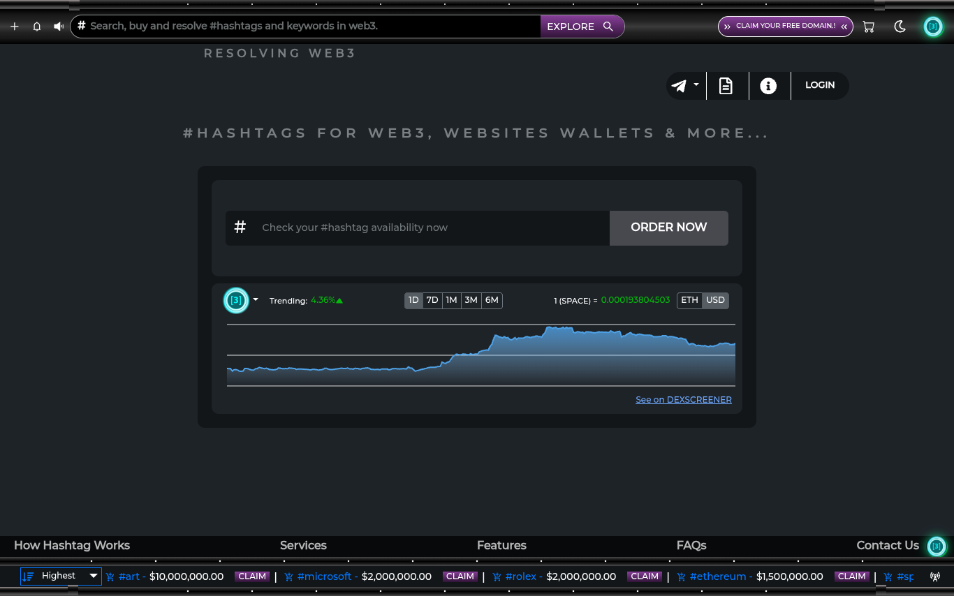 Preview of hashtag.space